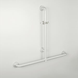 Duschhandlauf T-Form mit Brausehalter und verschiebbarer Brausehalterstange 800x1160 mm