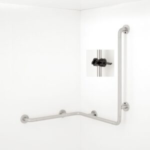Duschhandlauf mit Brausehalter Edelstahl rostfrei 760x760x1160 mm